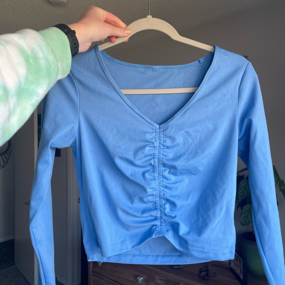 Long Sleeve Ruched Workout Top